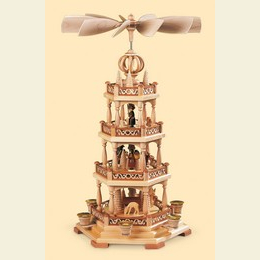 3 - st�ckige Pyramide  -  Waldmotiv  -  58cm