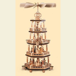 4 - st�ckige Weihnachtspyramide  -  Heilige Geschichte  -  65cm