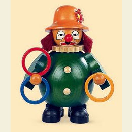 Smoker Clown Juggler with Rings  -  14cm / 6 inches