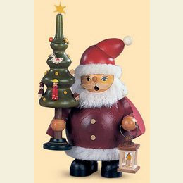 R�ucherm�nnchen Weihnachtsmann mit Baum  -  14cm