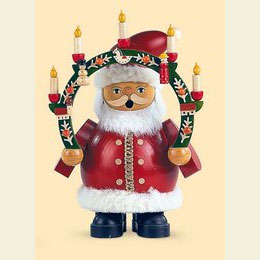 R�ucherm�nnchen Weihnachtsmann m.Kerzenbogen  -  14cm