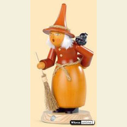 Räuchermännchen Hexe mit Rabe - 25cm