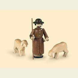 Krippenfiguren  -  Sch�fer mit Schafen  -  13cm
