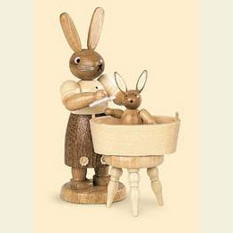 Easter bunny mother with child - 11cm / 4 inch
