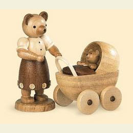 B�renmutter mit Kinderwagen  -  10cm