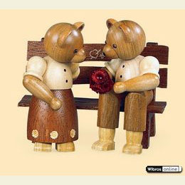 Bear Couple sitting - 10cm / 4 inch