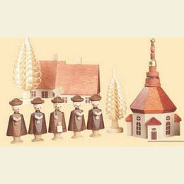Seiffener Dorf mit Kurrende - 12cm