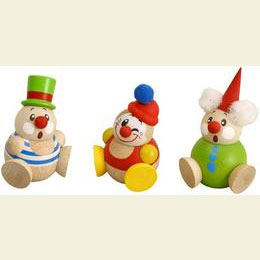 Kugelfiguren Clowny  -  3 - tlg.  -  6cm