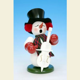 R�ucherm�nnchen Schneemann mit Bass  -  23,5cm
