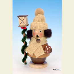 Smoker Child with lantern  -  natural  -  13cm / 5 inch