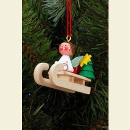 Mini - Angel on Sleigh  -  4,7 / 3,8cm  -  12 pcs. / 2 x 1 inch