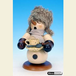 Smoker Snowman with coffee cup - 21,5cm / 8 inch