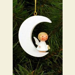 Engel i.weißen Mond - 4,0 / 5,2cm - 12 Stück