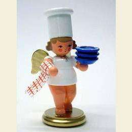 Cooking Angel with plate  -  7,5cm / 3 inch
