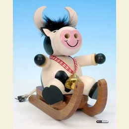 R�ucherm�nnchen Kuh auf Schlitten  -  12cm