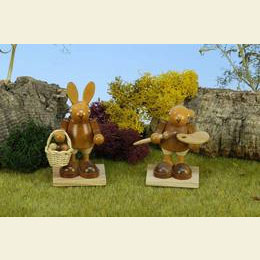 Hase mit Eierkorb natur  -  9,0cm