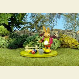 Bunny - painter on fence  -  9,0cm / 4 inch