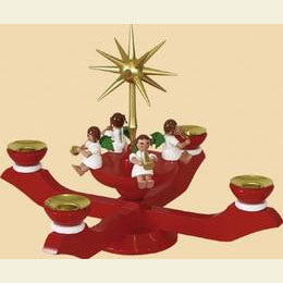 Adventsleuchter rot  -  24cm