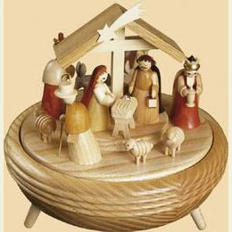 Spieldose Christi Geburt  -  15cm