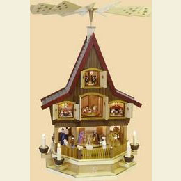 3 -  st�ckiges Adventshaus  -  Christi Geburt  -  77cm