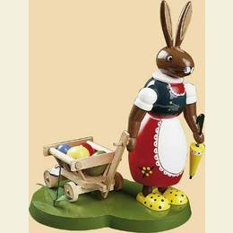 Bunny with trolley  -  8 inch  -  20cm