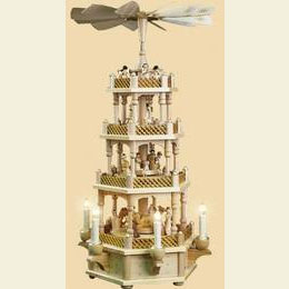 4 -  st�ckige Pyramide Christi Geburt natur  -  59cm