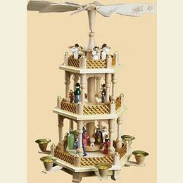 3 -  tier Pyramid Nativity Scene painted  -  16 inch  -  40cm