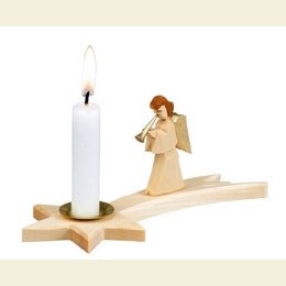 Candle Holder  -  carved Angel  -  6cm / 2 inches