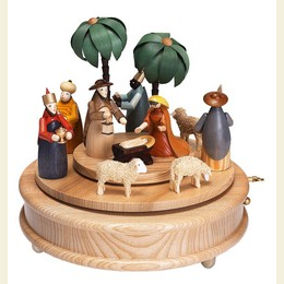 Spieldose Krippe farbenfroh  -  23cm