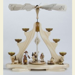 1 - tier pyramid  -  for tealights  -  Angels and Santa  -  44cm / 17 inch