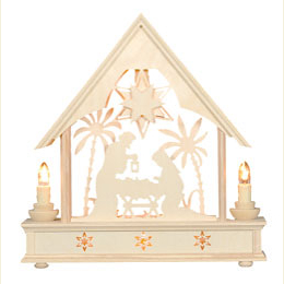 Lighthouse Nativity Scene with palmtrees - 27cm / 11 inches