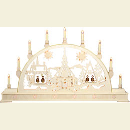 Candle Arch - Church with Carol Singers and base - 78cm x 45cm / 31 x 18 inches
