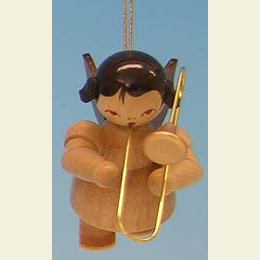 Engel mit posaune  -  natur  -  schwebend  -  5,5cm