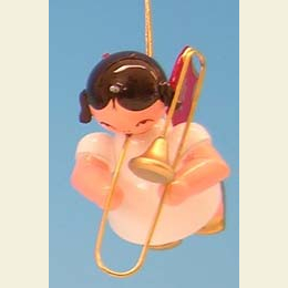 Angel with trombone  -  Red Wings  -  floating  -  5,5cm / 2,1 inch