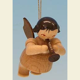 Engel mit Fl�te  -  natur  -  schwebend  -  5,5cm