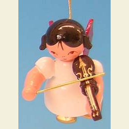 Angel with violin  -  Red Wings  -  floating  -  5,5cm / 2,1 inch