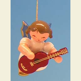 Angel with guitar - Blue Wings - floating - 5,5cm / 2,1 inch