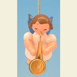 Angel with saxophone - Blue Wings - floating - 5,5cm / 2,1 inch