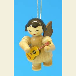 Engel mit Ukulele  -  natur  -  schwebend  -  5,5cm