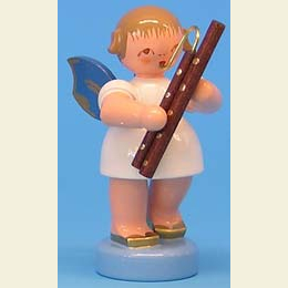 Engel mit Fagott  -  Blaue Fl�gel  -  stehend  -  6cm