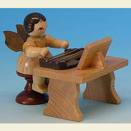 Engel mit Zither  -  natur  -  stehend  -  6cm