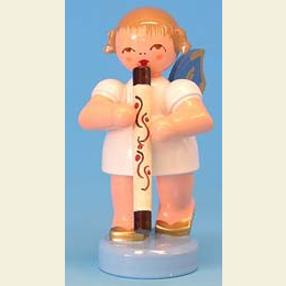 Engel mit Didgeridoo  -  Blaue Fl�gel  -  stehend  -  6cm