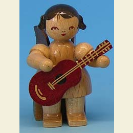 Engel mit Gitarre  -  natur  -  sitzend  -  5cm