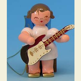 Engel mit E - Gitarre  -  Blaue Fl�gel  -  sitzend  -  5cm