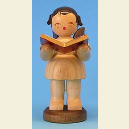 Angel with book - natural colors - standing - 9,5cm / 3,7 inch