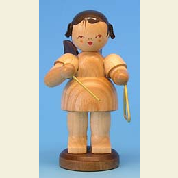 Angel with triangle - natural colors - standing - 9,5cm / 3,7 inch