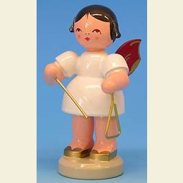 Angel with triangle  -  Red Wings  -  standing  -  9,5cm / 3,7 inch