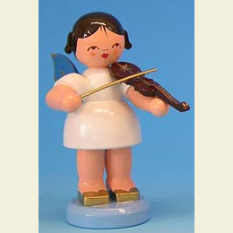 Angel with violin  -  Blue Wings  -  standing  -  9,5cm / 3,7 inch