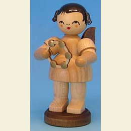Angel with jingle ring - natural colors - standing - 9,5cm / 3,7 inch