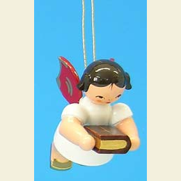 Angel with bible  -  Red Wings  -  floating  -  6cm / 2,3 inch